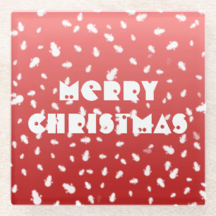 Christmas Snowman Glass Coaster