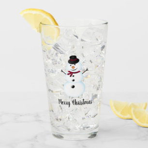 Christmas Snowman Glass Cup