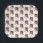 Christmas Snowman Gold Merry Christmas Text Paper Plate<br><div class="desc">Christmas Snowman with a carrot nose and santa hat.   Merry Christmas text in gold</div>