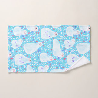 Christmas snowman hand towel