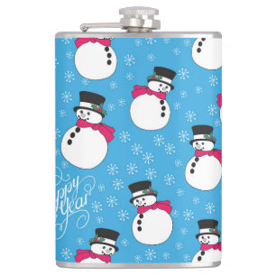 Christmas snowman hip flask