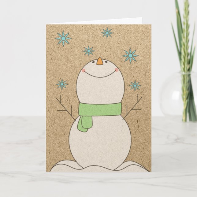 Christmas Snowman Holiday Card (Front)