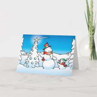 christmas snowman holiday card