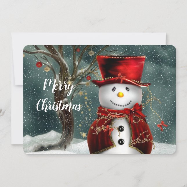 Christmas Snowman Holiday Card (Front)