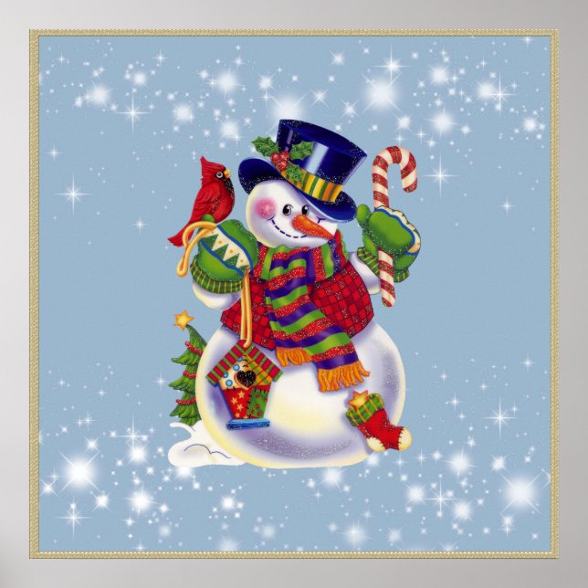 Christmas Snowman holiday poster (Front)