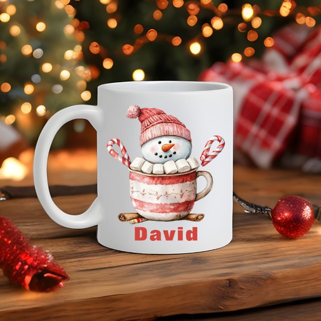 Christmas Snowman Hot Cocoa Candy Cane Marshmallow Coffee Mug (Christmas Snowman Hot Cocoa Candy Cane Marshmallow Coffee Mug
)