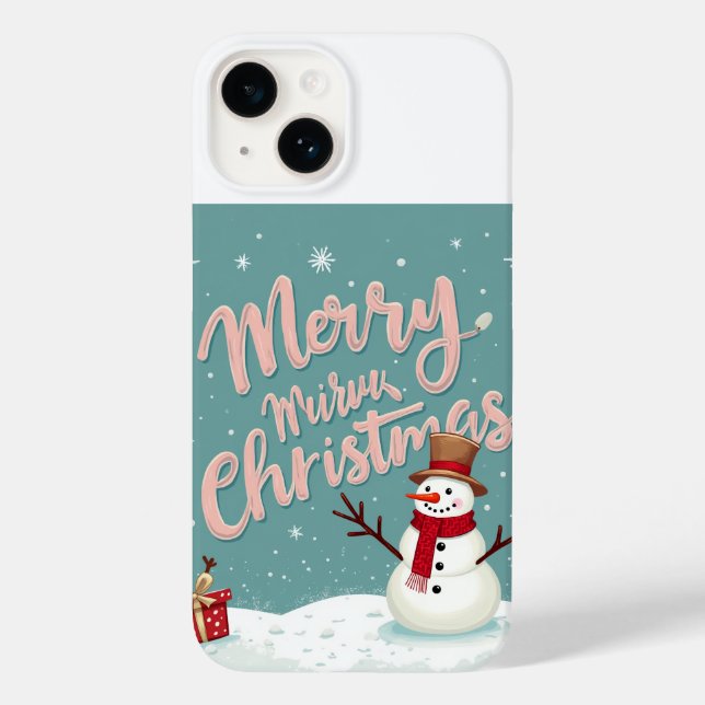 christmas snowman iphone 14 cases (Back)