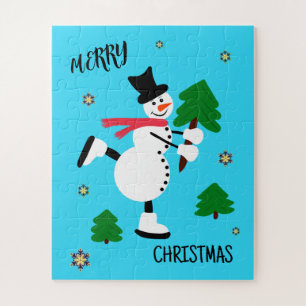 Christmas snowman jigsaw puzzle