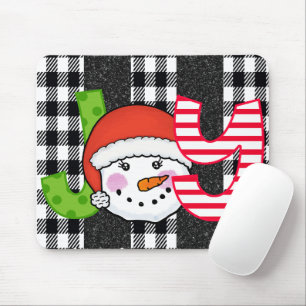 Christmas Snowman Joy Mouse Pad