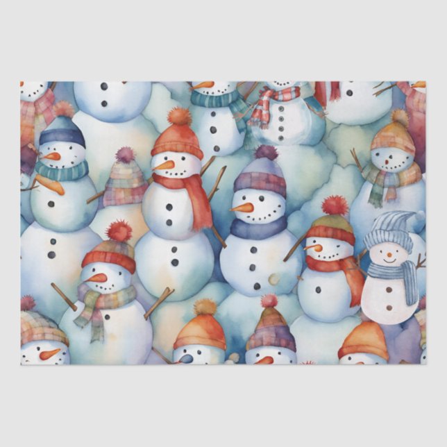 Christmas Snowman Kids  Tissue Paper (Front)