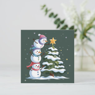 Christmas Snowman Lover Tree Xmas Winter Party Holiday Card