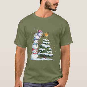 Christmas Snowman Lover Tree Xmas Winter Party T-Shirt