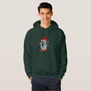 christmas snowman mens hoodie hooded sweatshirt