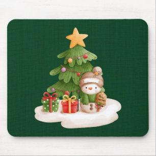 Christmas Snowman Mouse Pad