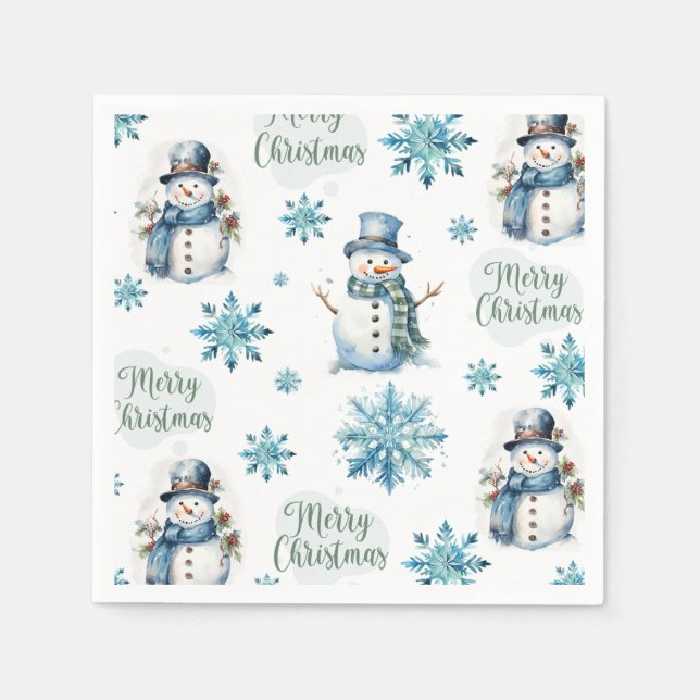 Christmas Snowman Napkin (Front)
