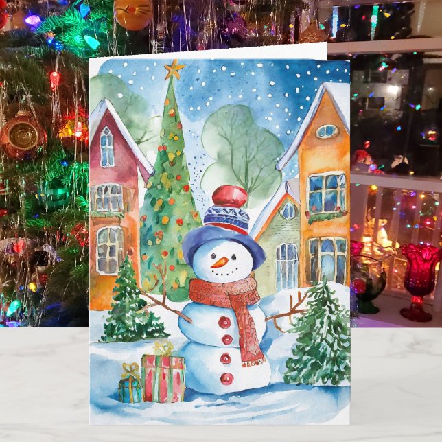 Christmas Snowman Newsletter Greeting Card (Creator Uploaded)
