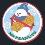 Christmas Snowman No Peanuts Stickers<br><div class="desc">Christmas Snowman No Peanuts Stickers.
Add to lunch bags,  notebooks,  lunch tables,  homemade food packaging.



Images used on this item are Officially licensed / © Graphics Factory.com</div>