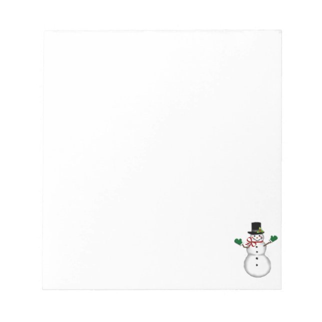 Christmas Snowman Notepad (Front)
