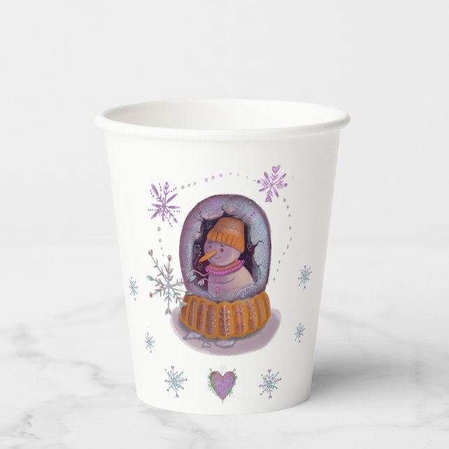 christmas snowman paper cups (Front)