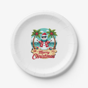 christmas Snowman Paper Plate