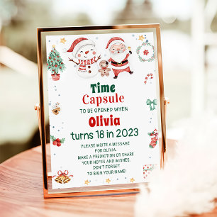 Christmas Snowman Party Capsule Sign