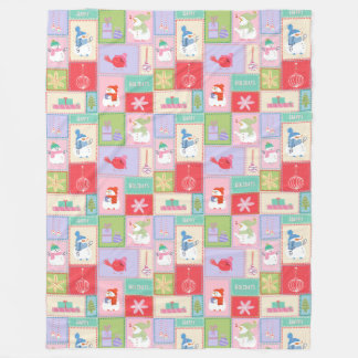 Christmas snowman party fleece blanket