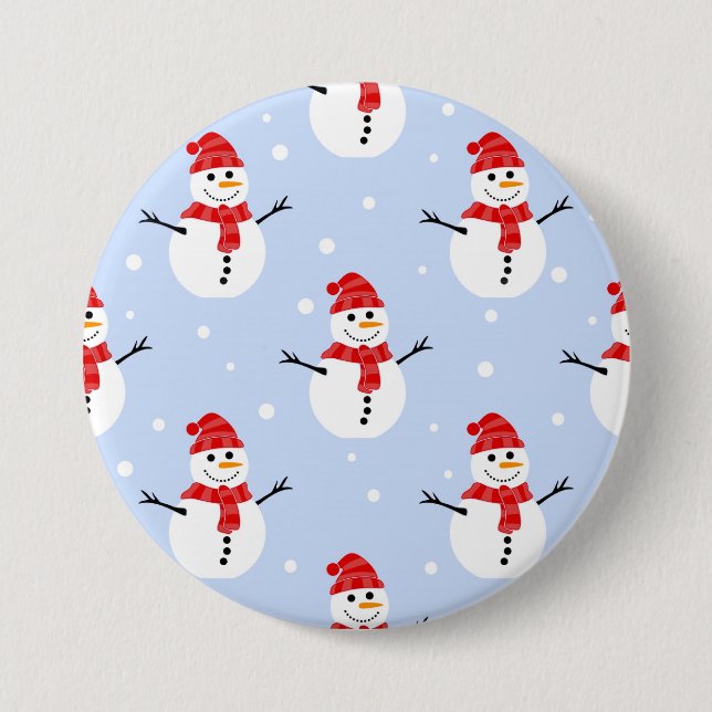 Christmas Snowman Pattern 7.5 Cm Round Badge (Front)