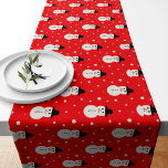 Christmas Snowman pattern in light red Short Table Runner<br><div class="desc">Table Runner with little snowmen in light red and white for a cosy home at winter. Find more matching items in my Collection "Christmas in red,  blue and white"</div>