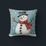 Christmas snowman pattern pillow cushion<br><div class="desc">Christmas snowman pattern pillow cushion</div>