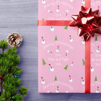 Christmas Snowman Personalised Wrapping Paper
