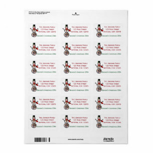 Christmas Snowman Photo Custom Frame Template Label