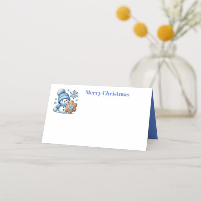 Christmas Snowman Place Card (Front)