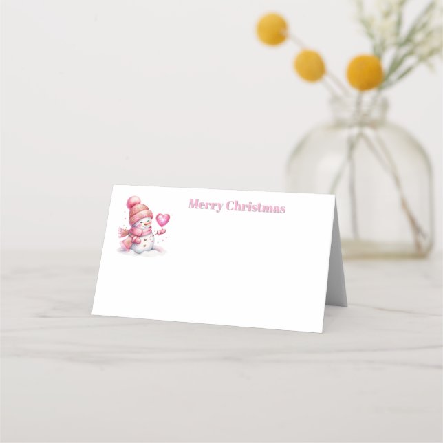 Christmas Snowman Place Card (Front)