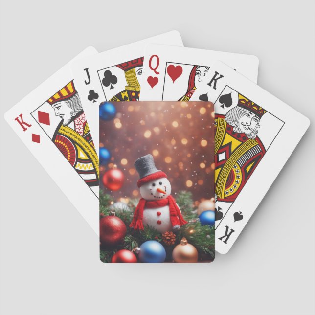 Christmas Snowman Playing Cards (Back)