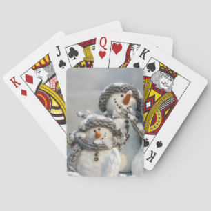 Christmas snowman playing cards
