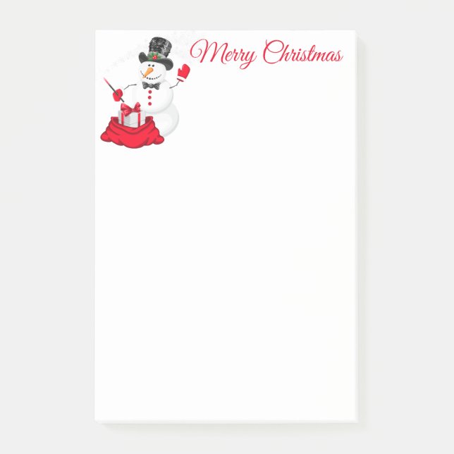 Christmas Snowman Post It Notes (Front)