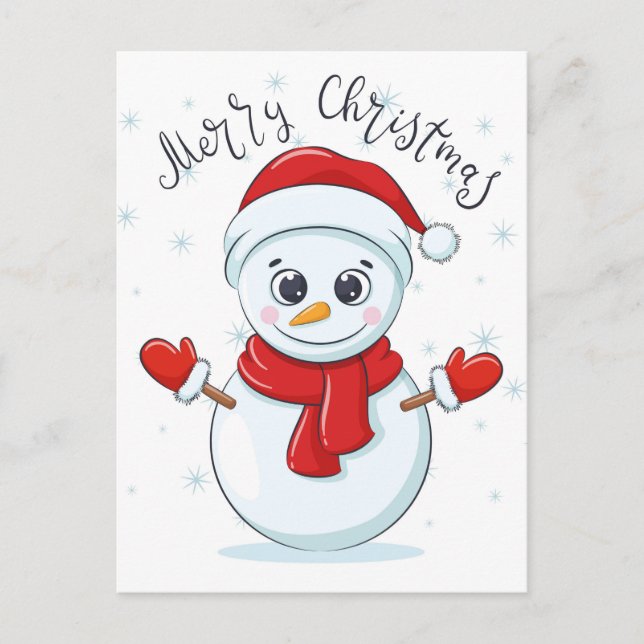 Christmas Snowman Postcard (Front)