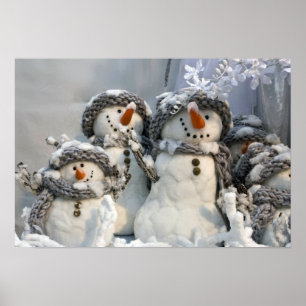 Christmas snowman poster