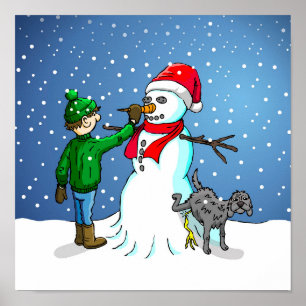 Christmas Snowman Poster