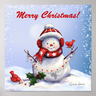 Christmas Snowman Poster - SRF