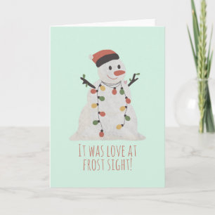Christmas Snowman Pun: Love at First Sight Card