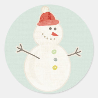 christmas snowman retro stickers