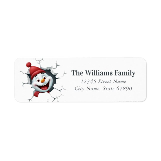 Christmas Snowman Return Address Label (Front)