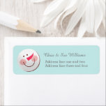 Christmas Snowman Return Address Label<br><div class="desc">Cute return address label with happy snowman illustration.</div>