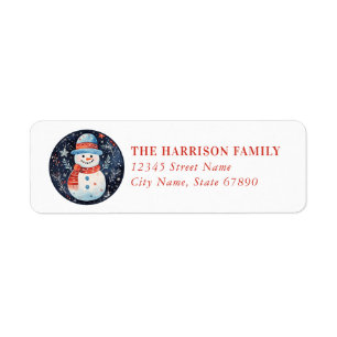 Christmas Snowman Return Address Labels