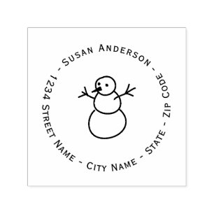 Christmas Snowman Return Address Self-inking Stamp