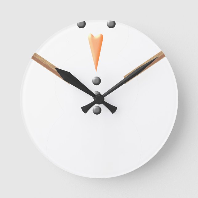 christmas snowman round clock (Front)