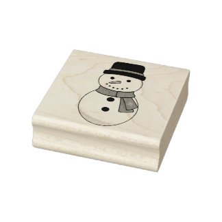 Christmas Snowman Rubber Stamp