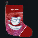 Christmas Snowman Santa  Small Christmas Stocking<br><div class="desc">Snowman Santa christmas stocking by ArtMuvz Illustration. Matching snowman apparel, t-shirts, gifts. Snowman t-shirt, xmas gifts and winter apparel. . To personalise click on "personalise this template" then edit the fields provided for your custom gift. You can add your name or add text instead. Customise this Snowman Santa christmas stocking...</div>