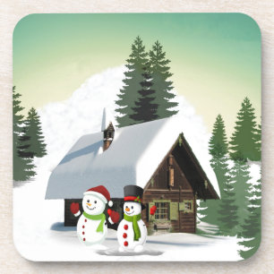 Christmas Snowman Scene Coaster